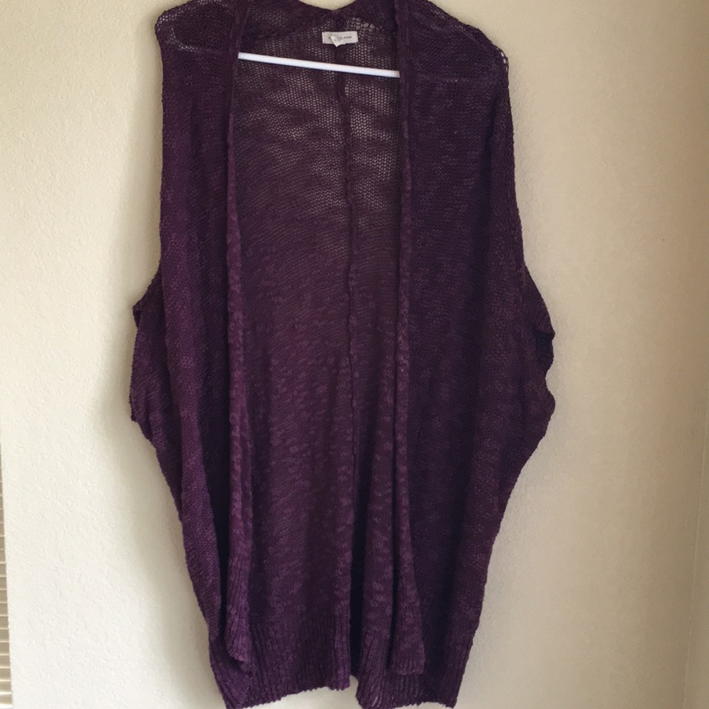 Sheer knitted cardigan.